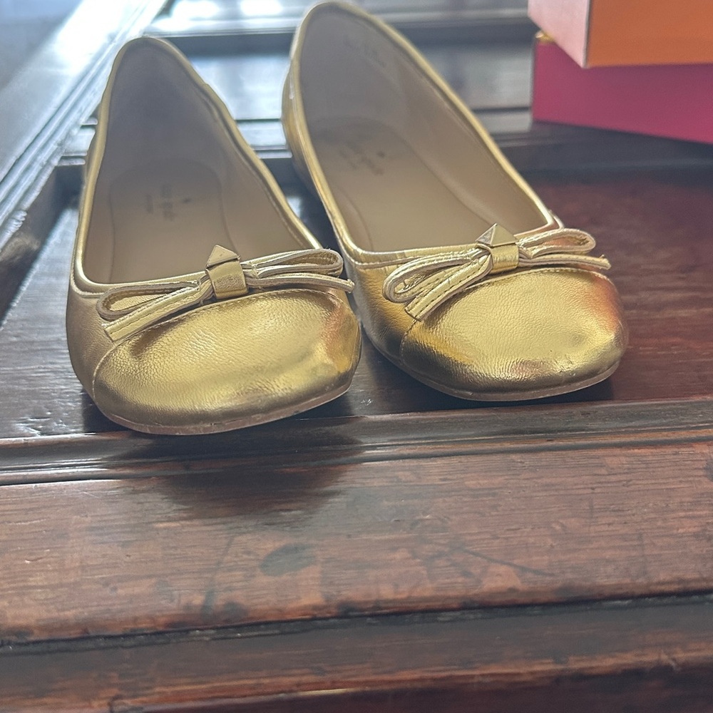 Kate Spade Gold Ballet Flats